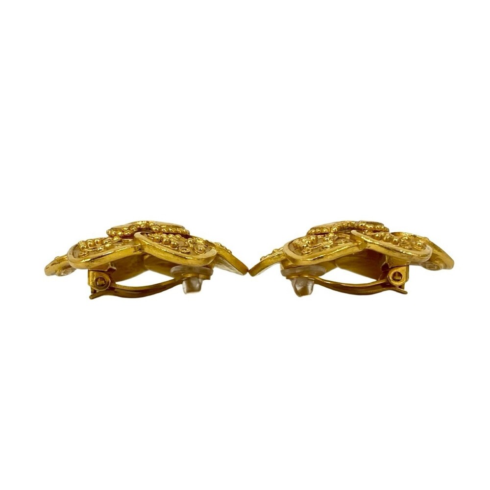 CHANEL Authentic Vintage Gold Logo Earrings - Picture 3 of 6